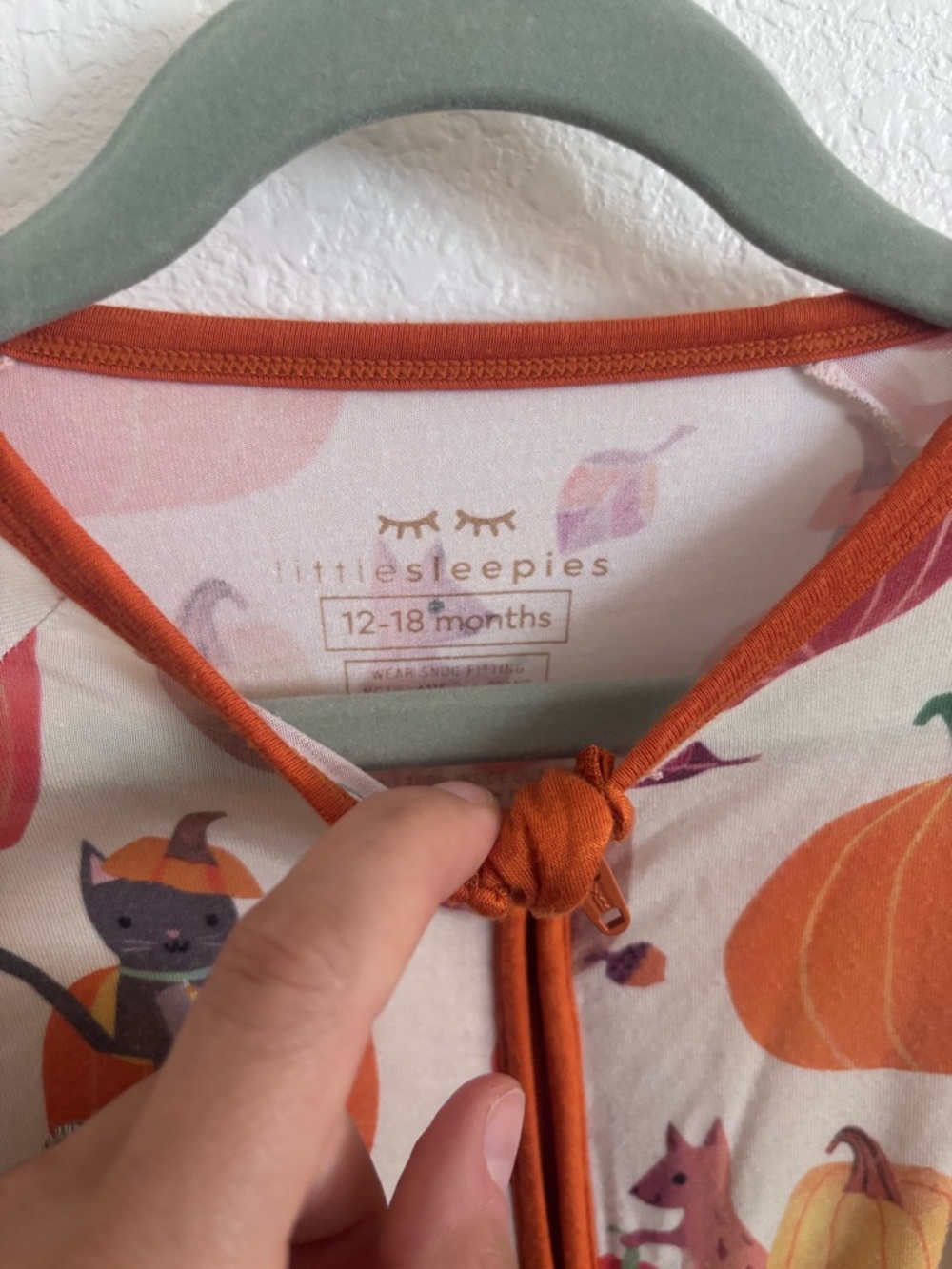 Little Sleepies Kids Pumpkin Pals Zippy - Picture 2 of 7